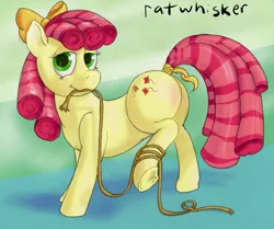 Size: 1135x950 | Tagged: artist:ratwhiskers, butt, candy twirl, derpibooru import, plot, rope, safe