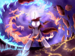 Size: 1024x768 | Tagged: safe, artist:namiwami, derpibooru import, ponified, pony, glowing eyes, korra