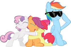 Size: 9282x6114 | Tagged: absurd resolution, apple bloom, artist:iamadinosaurrarrr, cutie mark crusaders, derpibooru import, hug, rainbow dash, safe, scootaloo, scootalove, sweetie belle