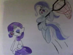 Size: 640x480 | Tagged: artist:invaderzina, derpibooru import, food, net, rarity, safe, tea, traditional art, trixie