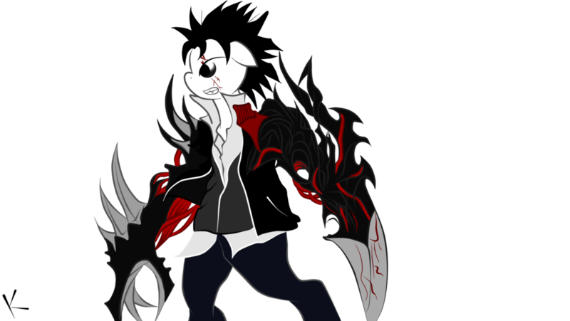 Size: 1024x577 | Tagged: semi-grimdark, artist:kressio, derpibooru import, oc, oc:sound beat, unofficial characters only, pony, [prototype], bipedal, clothes, solo