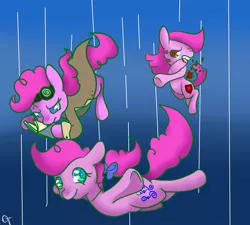 Size: 942x848 | Tagged: artist:cottontales, clone, clones, derpibooru import, falling, irc, oc, oc:confetti, oc:giggles, oc:hacky, pinkie clone, pinkie pie, safe, unofficial characters only