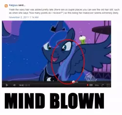 Size: 715x671 | Tagged: safe, derpibooru import, edit, edited screencap, screencap, princess luna, alicorn, pony, luna eclipsed, female, hub logo, mane, mare, meta, slowpoke, text