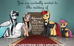 Size: 1280x800 | Tagged: artist:aphexangel, derpibooru import, laura-mod, marriage, meta, safe, scootaloo, stalkerloo, wedding