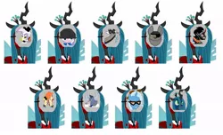 Size: 1025x622 | Tagged: safe, derpibooru import, diamond tiara, discord, flam, flim, gilda, iron will, king sombra, queen chrysalis, rover, trixie, gryphon, demoman, engineer, heavy, medic, pyro, scout, sniper, soldier, spy, team fortress 2