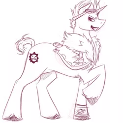 Size: 400x400 | Tagged: safe, artist:puppet-rhymes, derpibooru import, ponified, pony, eustass kidd, one piece, sketch