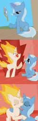 Size: 700x2178 | Tagged: artist:proteusiii, blushing, comic, derpibooru import, female, kissing, lesbian, mirror, pokémon, rapidash, rapidash twilight, safe, shipping, trixie, twilight sparkle, twixie