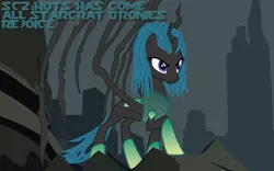 Size: 1024x640 | Tagged: safe, artist:beavernator, derpibooru import, queen chrysalis, ponified, pony, crossover, sarah kerrigan, starcraft, starcraft 2