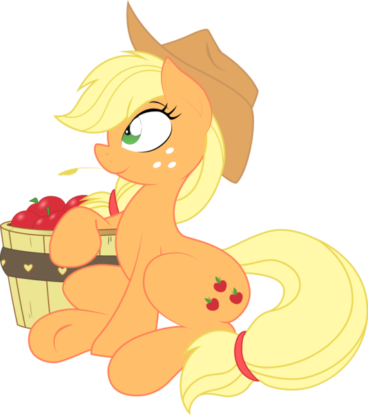 Size: 4442x5000 | Tagged: absurd resolution, apple, applejack, artist:joey darkmeat, artist:subject-241, derpibooru import, food, safe, simple background, sitting, solo, straw