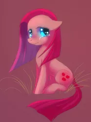 Size: 600x802 | Tagged: artist:jacky-bunny, crying, derpibooru import, floppy ears, frown, looking at you, pinkamena diane pie, pinkie pie, sad, safe, sitting, solo, swapped cutie marks