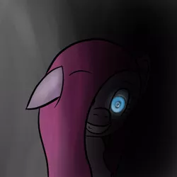 Size: 894x894 | Tagged: artist:daggetwithadagger, dead source, derpibooru import, glowing eyes, pinkamena diane pie, pinkie pie, semi-grimdark, solo