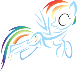 Size: 540x500 | Tagged: safe, artist:id-107, derpibooru import, rainbow dash, pegasus, pony, cutie mark, female, flying, hooves, lineart, mare, open mouth, simple background, solo, spread wings, transparent background, wings
