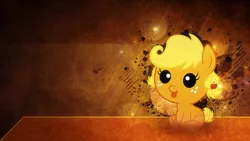 Size: 2880x1620 | Tagged: applejack, artist:tzolkine, baby, babyjack, derpibooru import, foal, safe, vector, wallpaper, younger