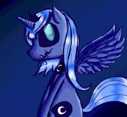 Size: 2480x2268 | Tagged: semi-grimdark, artist:voids-edge, derpibooru import, princess luna, alicorn, pony, loony luna, black sclera, s1 luna, solo, tentacles