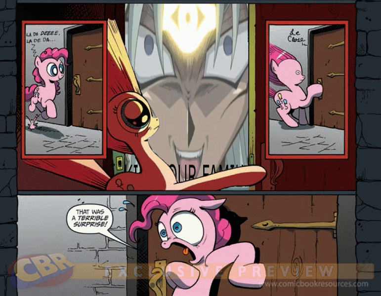 Size: 900x700 | Tagged: derpibooru import, exploitable meme, kill your family show, melvin, meme, obligatory pony, pinkie pie, safe, surprise door, yami marik, yugioh abridged