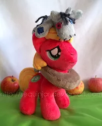 Size: 500x617 | Tagged: safe, artist:sequinjar, derpibooru import, big macintosh, smarty pants, earth pony, pony, apple, cute, food, irl, macabetes, male, photo, plushie, stallion