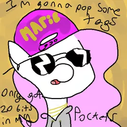 Size: 500x500 | Tagged: artist:raritay, derpibooru import, female, filly, hat, macklemore & ryan lewis, marie, oc, safe, song reference, sunglasses, thrift shop, tumblr, unofficial characters only