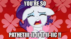 Size: 632x344 | Tagged: bathrobe, caption, clothes, complaining, crying, derpibooru import, drama queen, image macro, i'm so pathetic, marshmelodrama, on back, pathetic, rarity, rarity being rarity, robe, sad, safe, text, wangst, whining