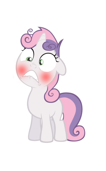 Size: 500x800 | Tagged: artist:purezparity, blushing, derpibooru import, lip bite, messy mane, safe, simple background, sweetie belle, transparent background, vector