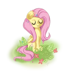 Size: 2000x1900 | Tagged: artist:fikakorv, derpibooru import, flower, fluttershy, safe, solo