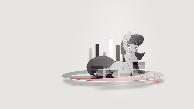 Size: 1920x1080 | Tagged: safe, artist:elalition, artist:ephemeralblue, artist:joey darkmeat, derpibooru import, octavia melody, earth pony, pony, bowtie, female, hooves, mare, minimalist, modern art, solo, vector, wallpaper