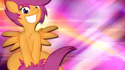 Size: 1920x1080 | Tagged: artist:knifeh, artist:overmare, chest fluff, derpibooru import, safe, scootaloo, vector, wallpaper