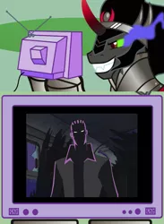 Size: 563x771 | Tagged: derpibooru import, ebon, exploitable meme, king sombra, meme, obligatory pony, safe, static shock, tv meme