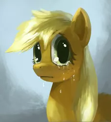 Size: 979x1080 | Tagged: applejack, artist:paladin, bust, crying, derpibooru import, looking at you, portrait, safe, solo