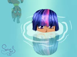 Size: 1024x768 | Tagged: artist:saturnstar14, derpibooru import, human, humanized, reflection, safe, twilight sparkle, water, zecora