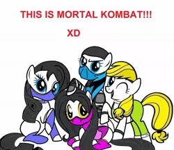 Size: 1156x1000 | Tagged: safe, artist:kunlao234, derpibooru import, ponified, pony, crossover, kitana, mileena, mortal kombat, sonya blade, sub-zero