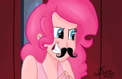 Size: 5100x3300 | Tagged: artist:pa0oliitahw, derpibooru import, facial hair, human, humanized, moustache, pinkie pie, safe, solo