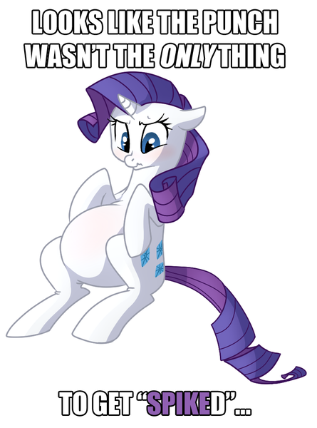 Size: 680x916 | Tagged: safe, derpibooru import, rarity, spike, caption, female, male, out of context, pregnant, pun, shipping, solo, sparity, straight