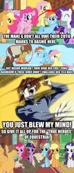 Size: 410x958 | Tagged: safe, derpibooru import, edit, edited screencap, screencap, applejack, fluttershy, pinkie pie, rainbow dash, rarity, twilight sparkle, caption, image macro, mane six, mind blown, seto kaiba, text