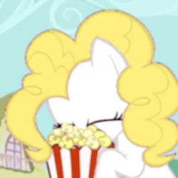 Size: 252x252 | Tagged: derpibooru import, edit, edited screencap, food, g1, g1 to g4, generation leap, popcorn, safe, screencap, surprise