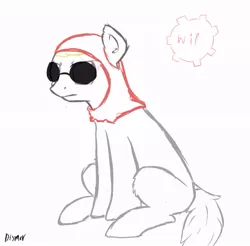 Size: 728x717 | Tagged: safe, derpibooru import, ponified, earth pony, pony, crossover, dave strider, god tier, homestuck, simple background, solo, sunglasses, white background, wip