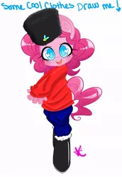 Size: 610x885 | Tagged: anthro, artist:lolopan, clothes, derpibooru import, doodle, edit, pinkie pie, russia, safe, solo