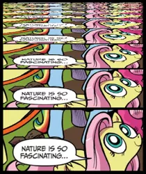 Size: 397x473 | Tagged: derpibooru import, exploitable meme, fluttershy, idw, meme, nature is so fascinating, obligatory pony, recursion, safe