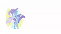 Size: 1920x1080 | Tagged: dead source, safe, artist:jujupony, derpibooru import, trixie, pony, unicorn, bipedal, cape, clothes, female, hat, mare, no eyes, open mouth, raised hooves, silhouette, simple background, solo, trixie's cape, trixie's hat, white background