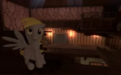 Size: 1280x800 | Tagged: safe, artist:hano, derpibooru import, derpy hooves, pegasus, pony, 3d, cp manor event, female, gmod, looking at you, mare, oops, pit