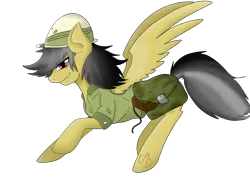 Size: 1313x938 | Tagged: safe, artist:xxaurelia, derpibooru import, daring do, pegasus, pony, bag, clothes, female, hat, mare, open mouth, pith helmet, raised hoof, rope, saddle bag, signature, simple background, smiling, solo, spread wings, transparent background, wings