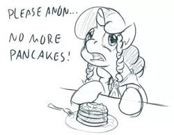 Size: 1000x776 | Tagged: 4chan, derpibooru import, food, oc, oc:anon, oc:marker pony, pancakes, safe, unofficial characters only