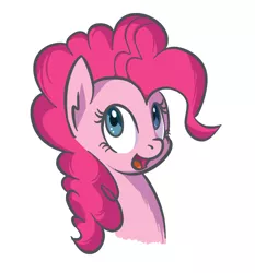 Size: 956x1024 | Tagged: safe, artist:postscripting, derpibooru import, pinkie pie, pony, bust, cute, diapinkes, open mouth, portrait, simple background, solo, style emulation, white background