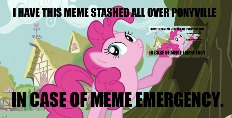 Size: 1009x513 | Tagged: ball emergency, crossing the memes, derpibooru import, edit, edited screencap, exploitable meme, it's about time, meme, memeception, pinkie pie, recursion, safe, screencap