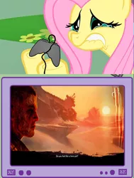 Size: 564x748 | Tagged: crying, derpibooru import, do you feel like a hero yet?, exploitable meme, fluttershy, loading screen, martin walker, meme, obligatory pony, safe, spec ops: the line, tv meme