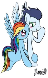 Size: 1936x3152 | Tagged: safe, artist:ningadash, derpibooru import, rainbow dash, soarin', female, male, shipping, soarindash, straight