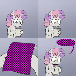 Size: 2000x2000 | Tagged: artist:lemondevil, derpibooru import, exploitable meme, meme, missing texture, obligatory pony, paper, plewds, safe, source engine, sweat, sweetie belle, sweetie's note meme