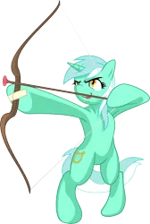 Size: 7260x10794 | Tagged: safe, artist:emberfiremane, artist:hobbes-maxwell, derpibooru import, lyra heartstrings, pony, absurd resolution, arrow, bipedal, bow (weapon), bow and arrow, simple background, transparent background, vector, weapon