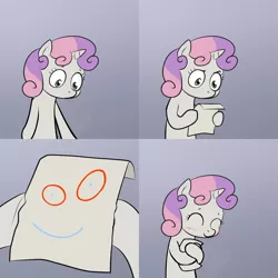 Size: 2000x2000 | Tagged: derpibooru import, ed edd n eddy, exploitable meme, hug, meme, obligatory pony, plank, safe, sweetie belle, sweetie hugs a note, sweetie's note meme