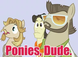 Size: 1024x751 | Tagged: safe, derpibooru import, colter sobchak, jeff letrotski, theodore donald "donny" kerabatsos, ponified, earth pony, pony, background pony, donny, male, stallion, the big lebowski, the dude