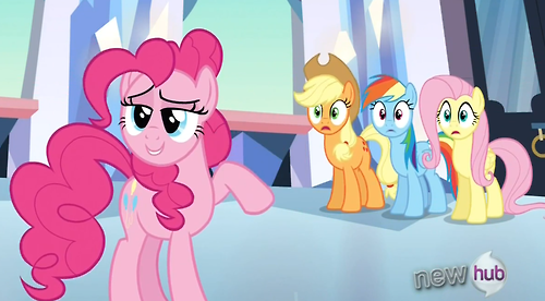 Size: 500x276 | Tagged: applejack, derpibooru import, fluttershy, out of context, pinkie pie, rainbow dash, safe, screencap